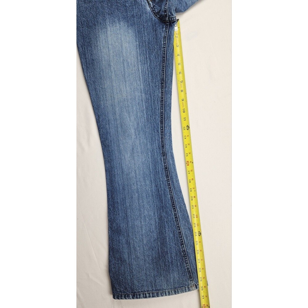 Vintage Mudd Jeans Womens Juniors 9 Blue Flare Denim Jean Y2K Bell bottoms 29x31 - Picture 5 of 8